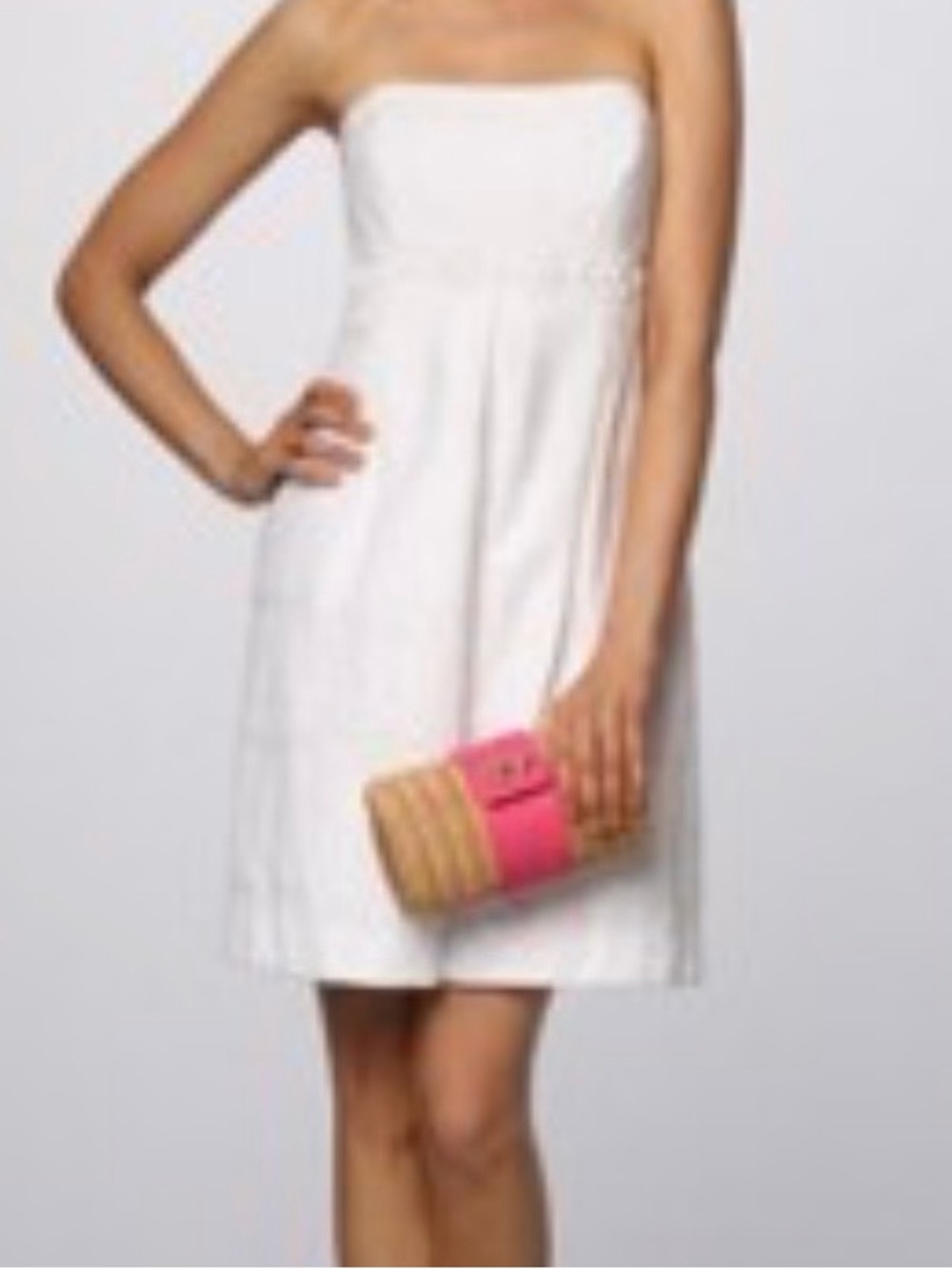 Lilly Pulitzer White Strapless or halter Betsey Dress Embroidered Sundress NWT
